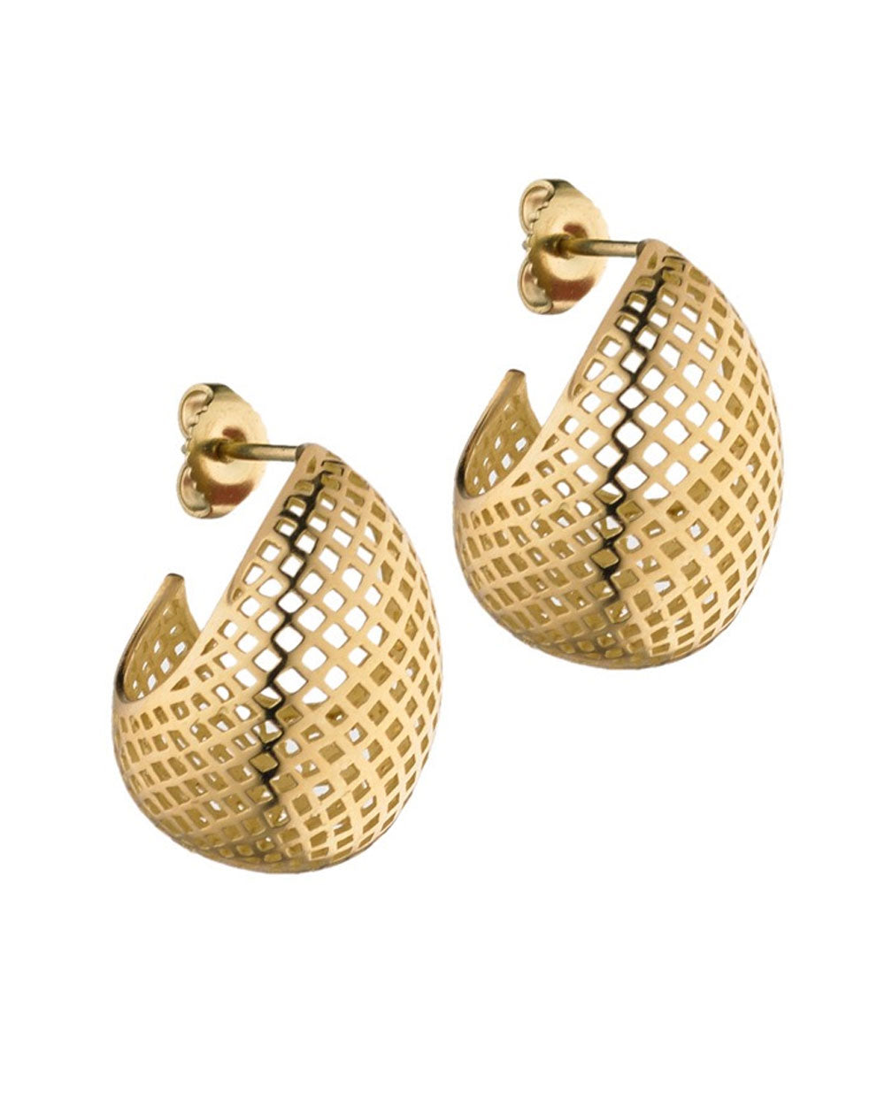 Large Crownwork Egg Stud Earrings