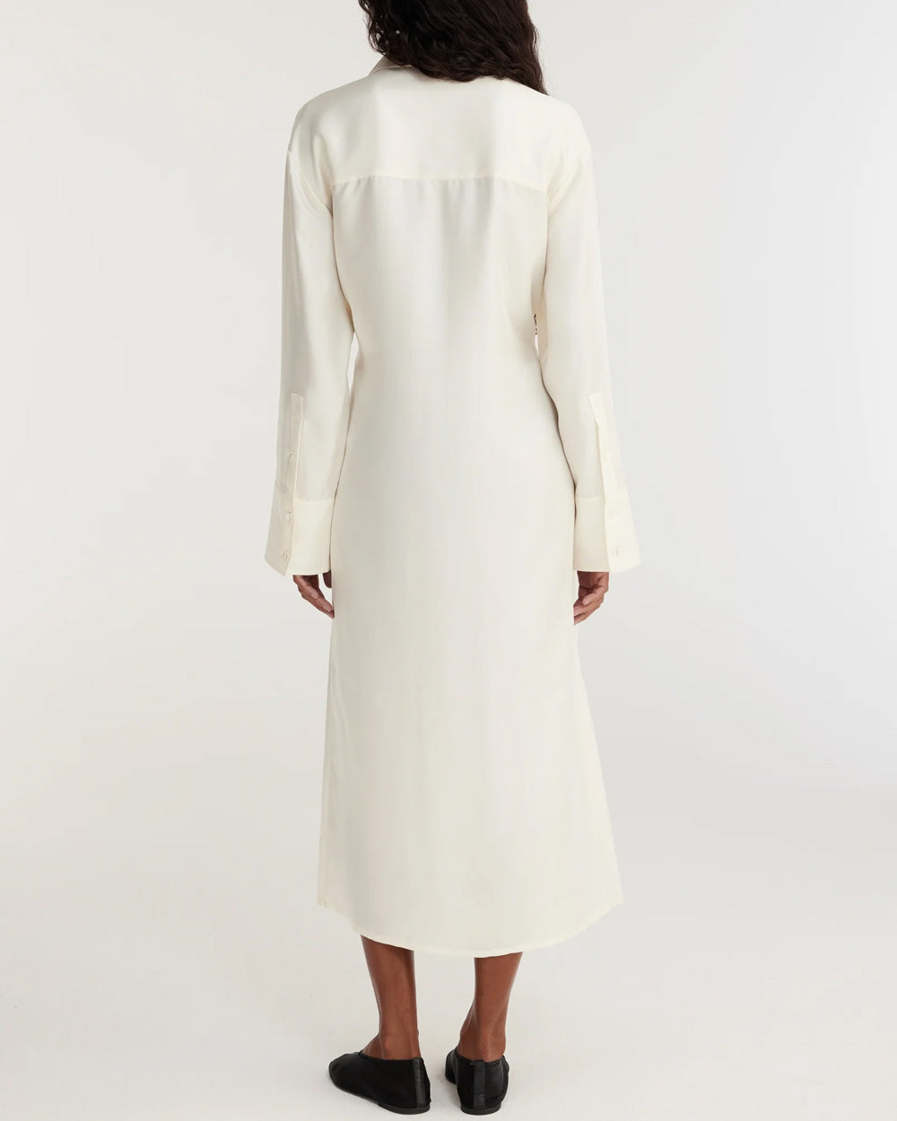 Cream Layered Silk Dress