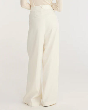 Cream Wide Leg Tailored Trouser