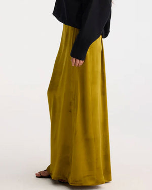 Gold Silk Blend Long Skirt