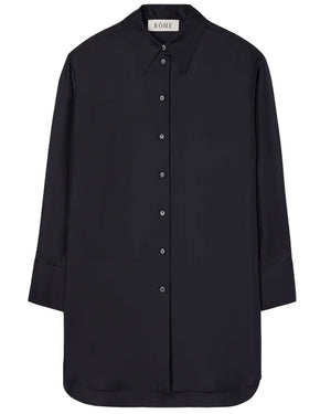Noir Oversized Silk Shirt
