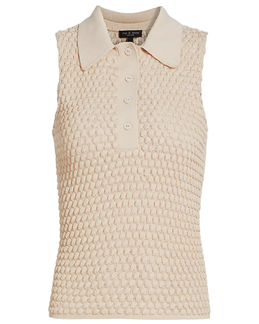 Beige Sleeveless Georgia Polo