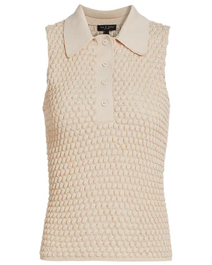 Beige Sleeveless Georgia Polo