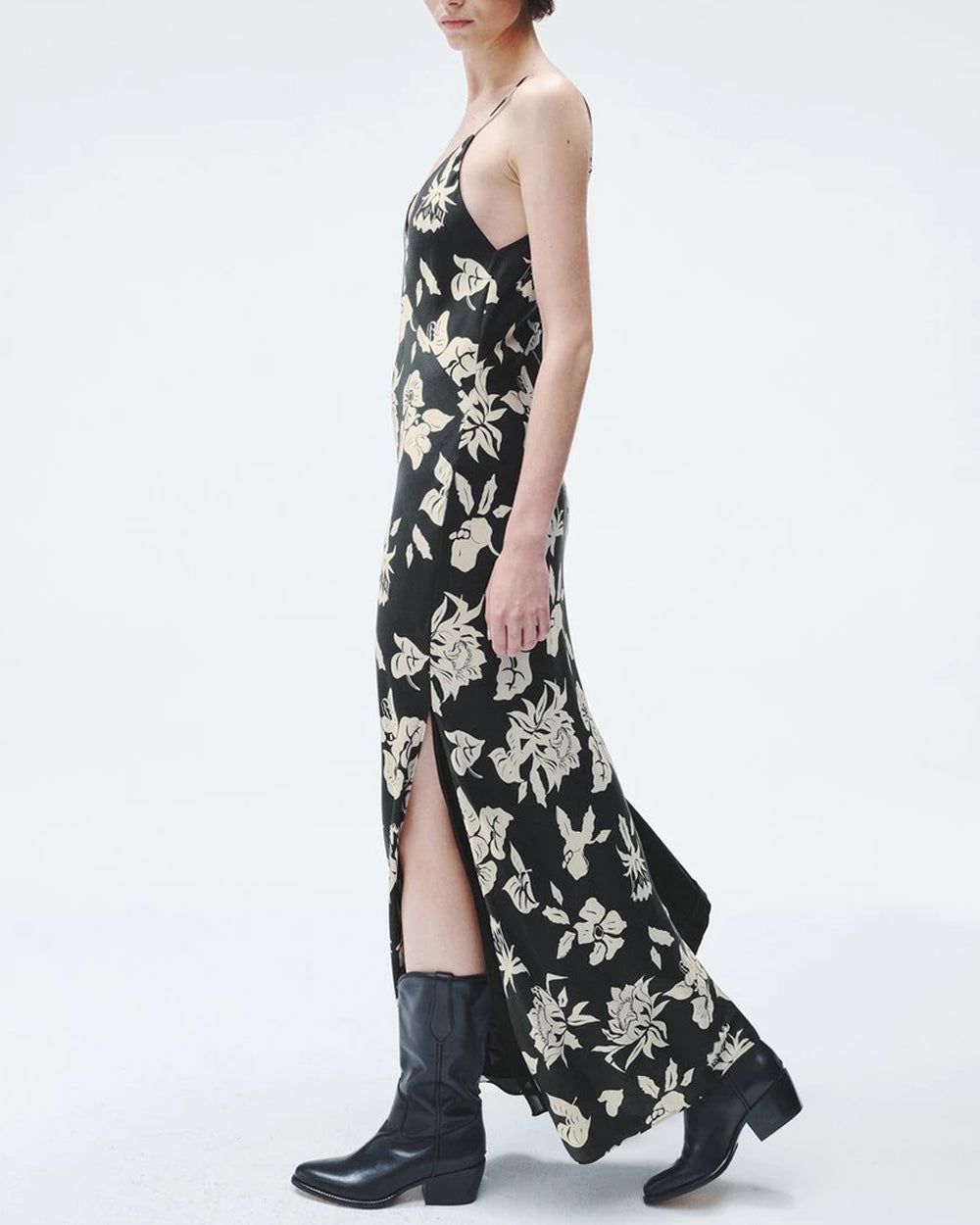 Black Floral Print Larissa Dress
