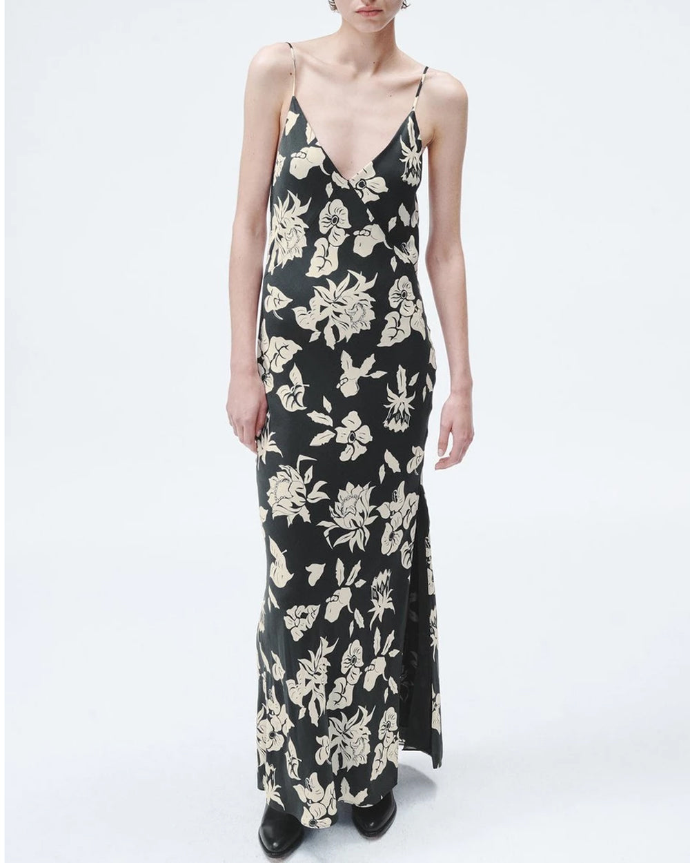 Black Floral Print Larissa Dress