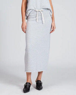 Heather Grey Vintage Terry Midi Skirt