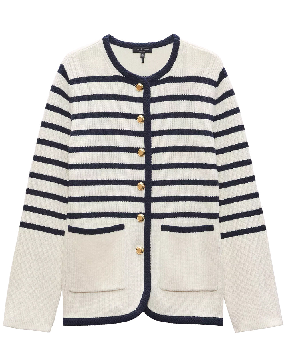 Ivory Stripe Nancy Long Cardigan