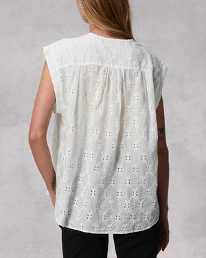 White Embroidered Gabby Top