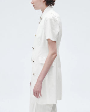 White Linen Slade Vest Dress