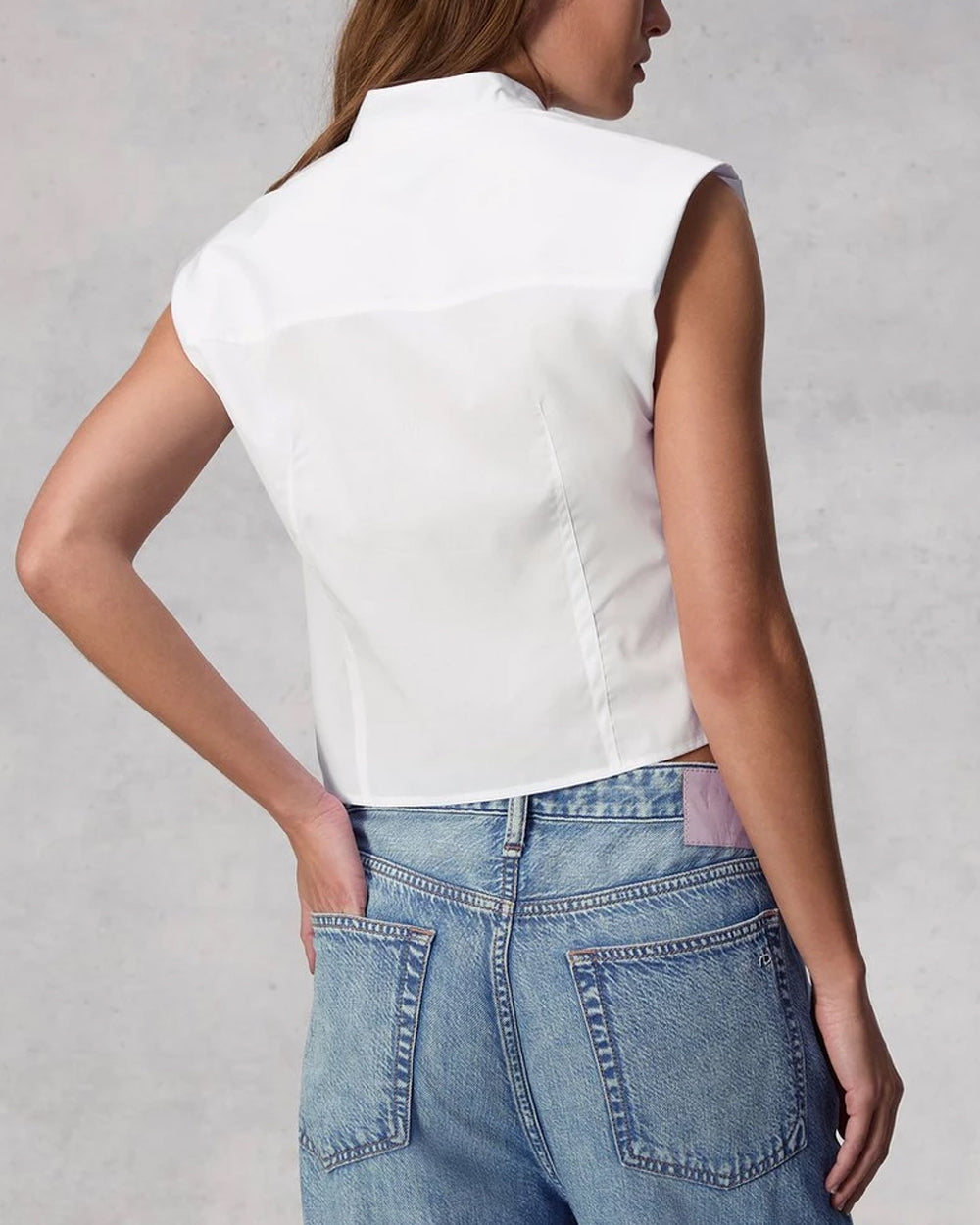 White Louisa Sleeveless Shirt
