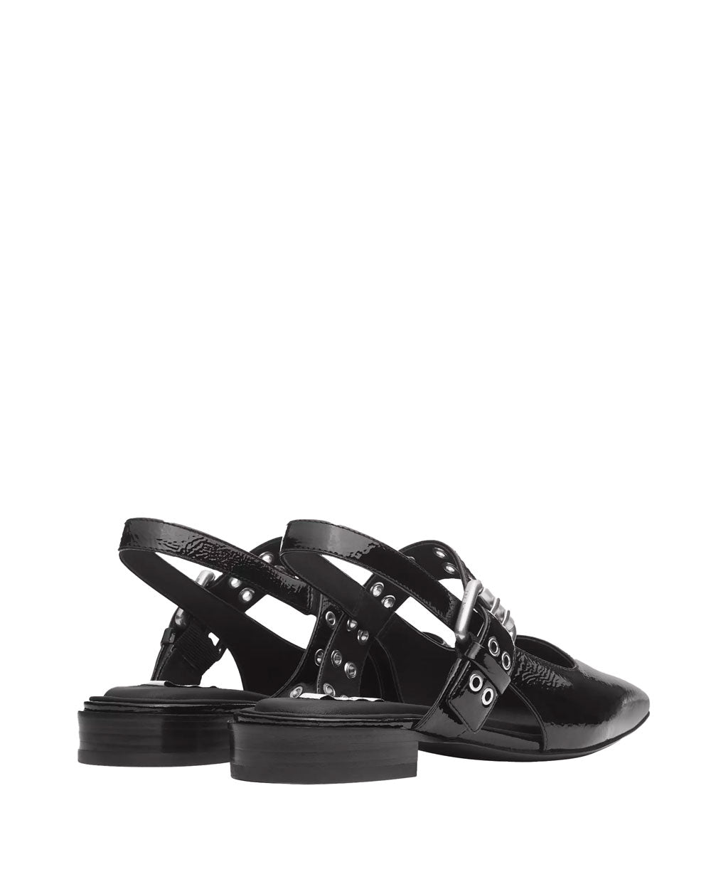 Astra Patent Slingback Flat in Black