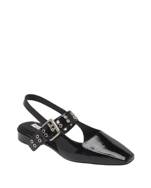 Astra Patent Slingback Flat in Black