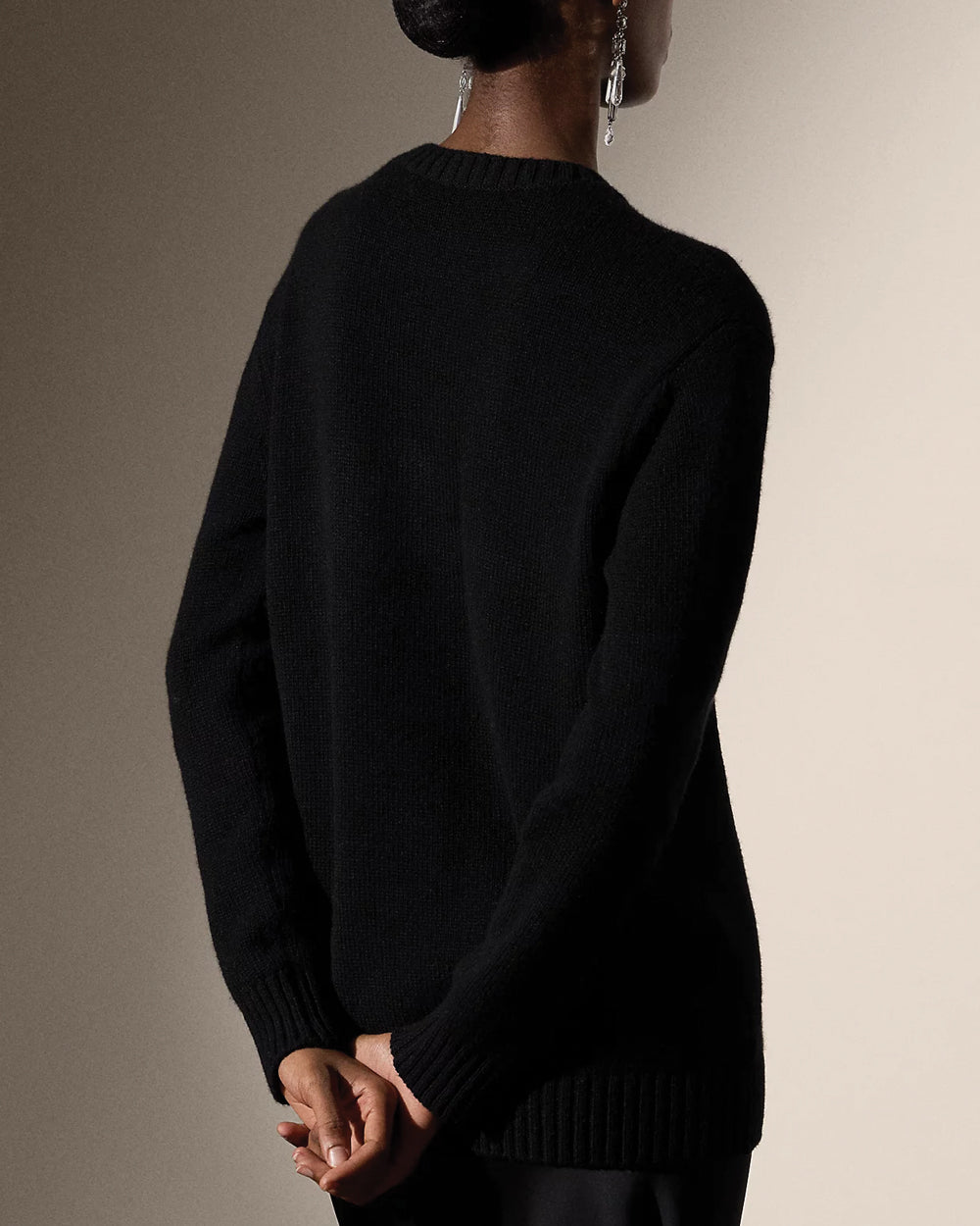 Black Cashmere Trench Polo Bear Sweater