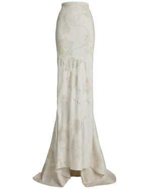 Cream Floral Jacquard Addi Maxi Skirt