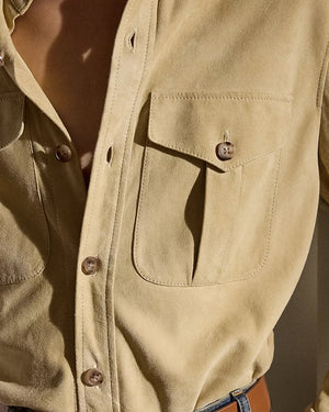 Icon Tan Suede Landry Button Up Shirt