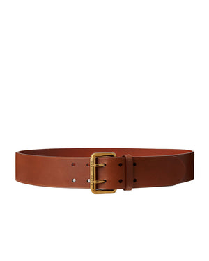 Leather Double Prong Belt in Brown