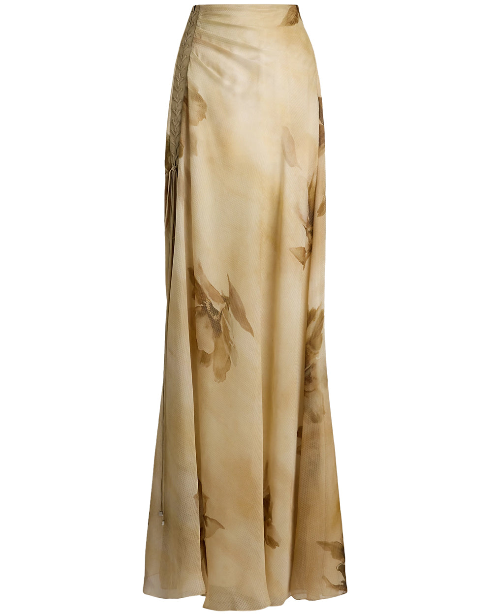 Tan Floral Odera Maxi Skirt