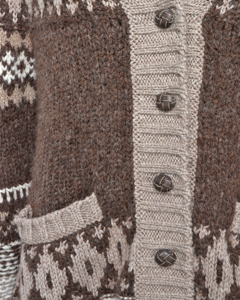 Taupe Fair Isle Cardigan