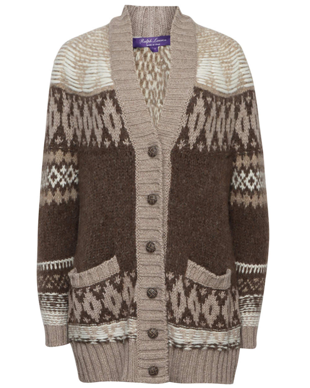 Taupe Fair Isle Cardigan