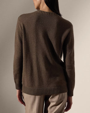 Taupe Melange Cashmere Winter Bear Sweater