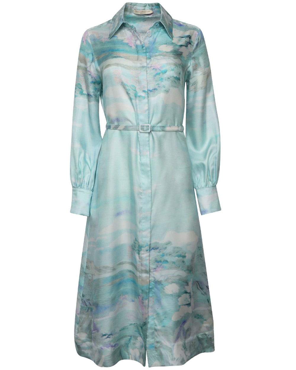 Aqua Eden Belted Shirtdress