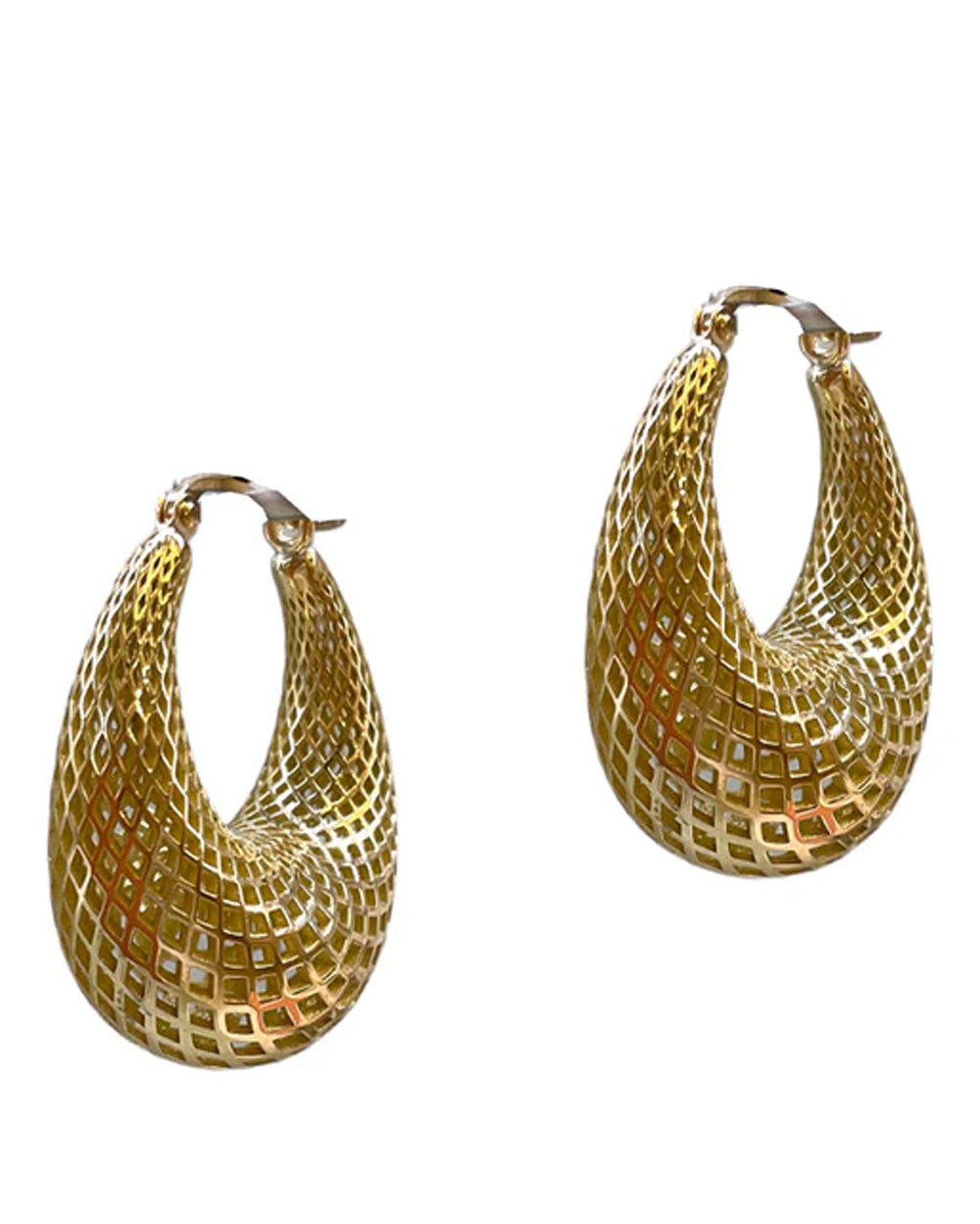 Medium Chubby Crownwork Hoop Earrings