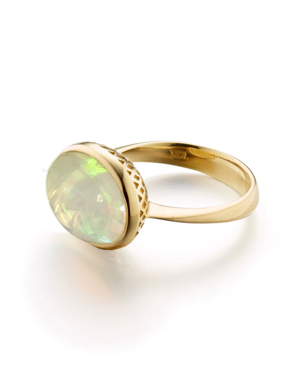 Opal Cabochon Oval Ring