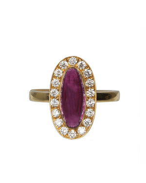 Purple Tourmaline Oval Ring