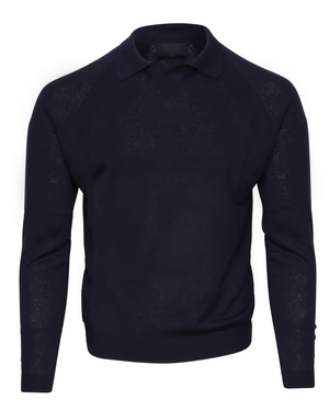 Navy Long Sleeve Polo