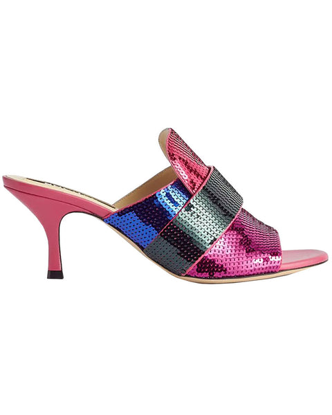 Rochas Paillettes Sequin Mule in Multicolor Stanley Korshak