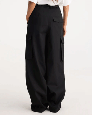 Black Tailored Cargo Trousers