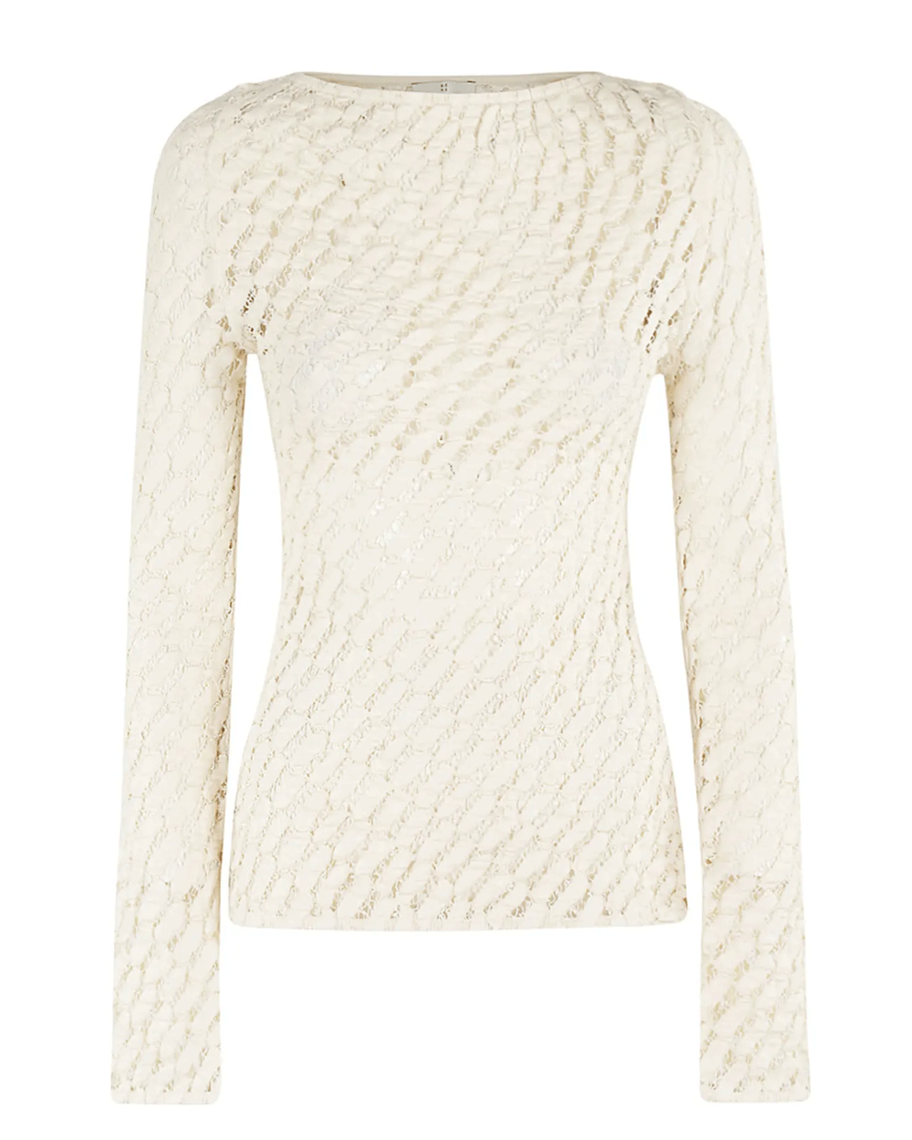 Cream Lace Boat Neck Top