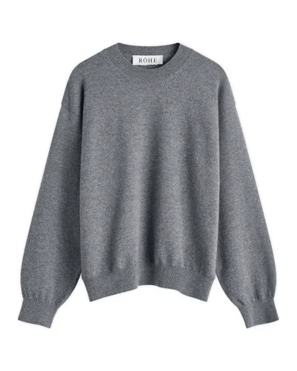 Mid Grey Melange Crew Neck Sweater with Open Armhole