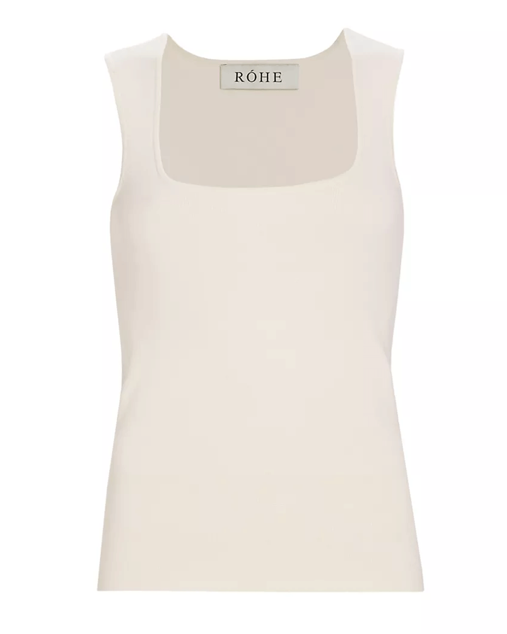 Off White Bustier Shaped Knitted Tank Top