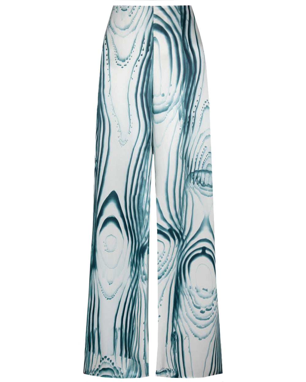 Blue Printed Arneau Wide Leg Trouser