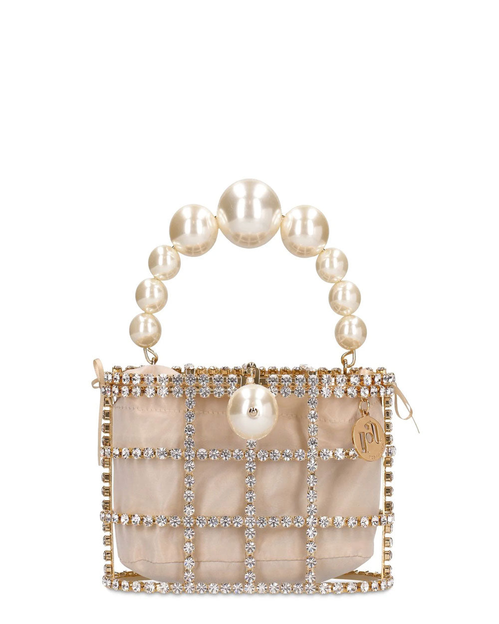 Holli Crystal Top Handle Bag in Gold