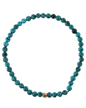 Gold and Turquoise Beaded Bracelet