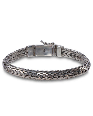 Sterling Silver Woven Lock Box Bracelet