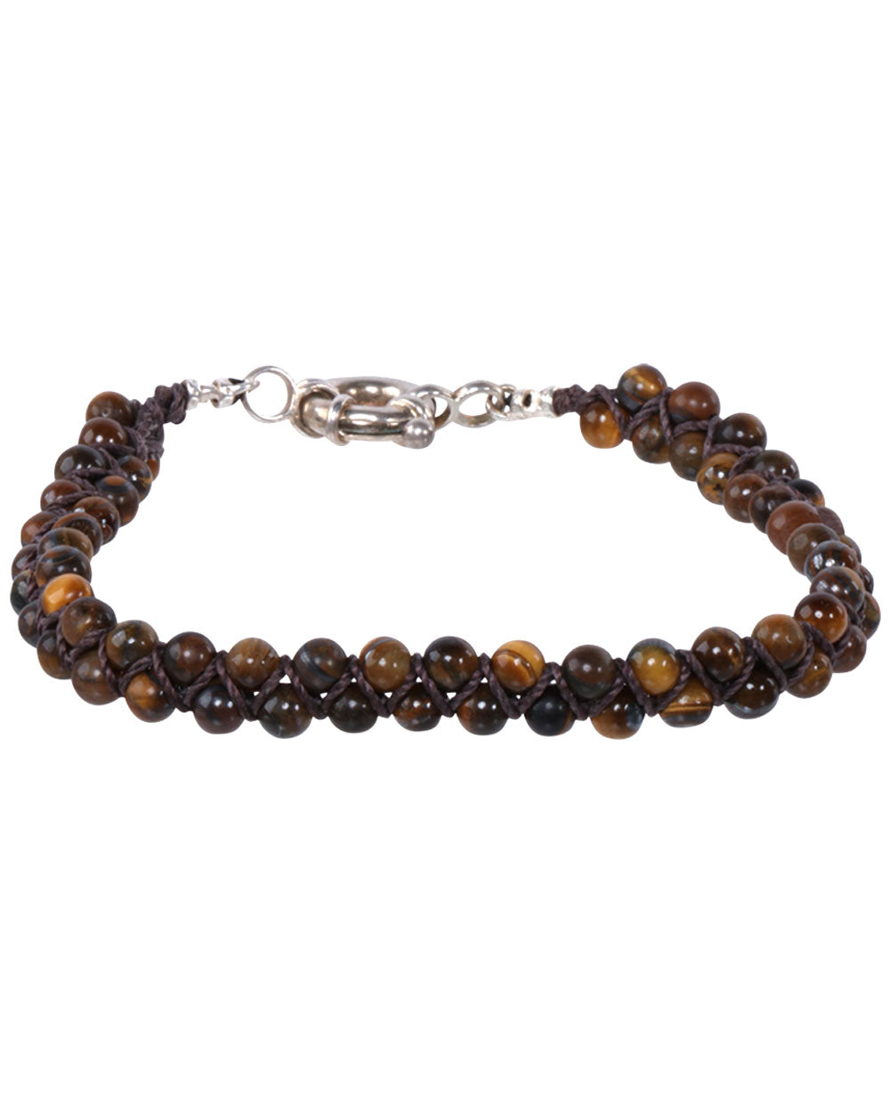 Tigers Eye Braided Beaded Bracelet