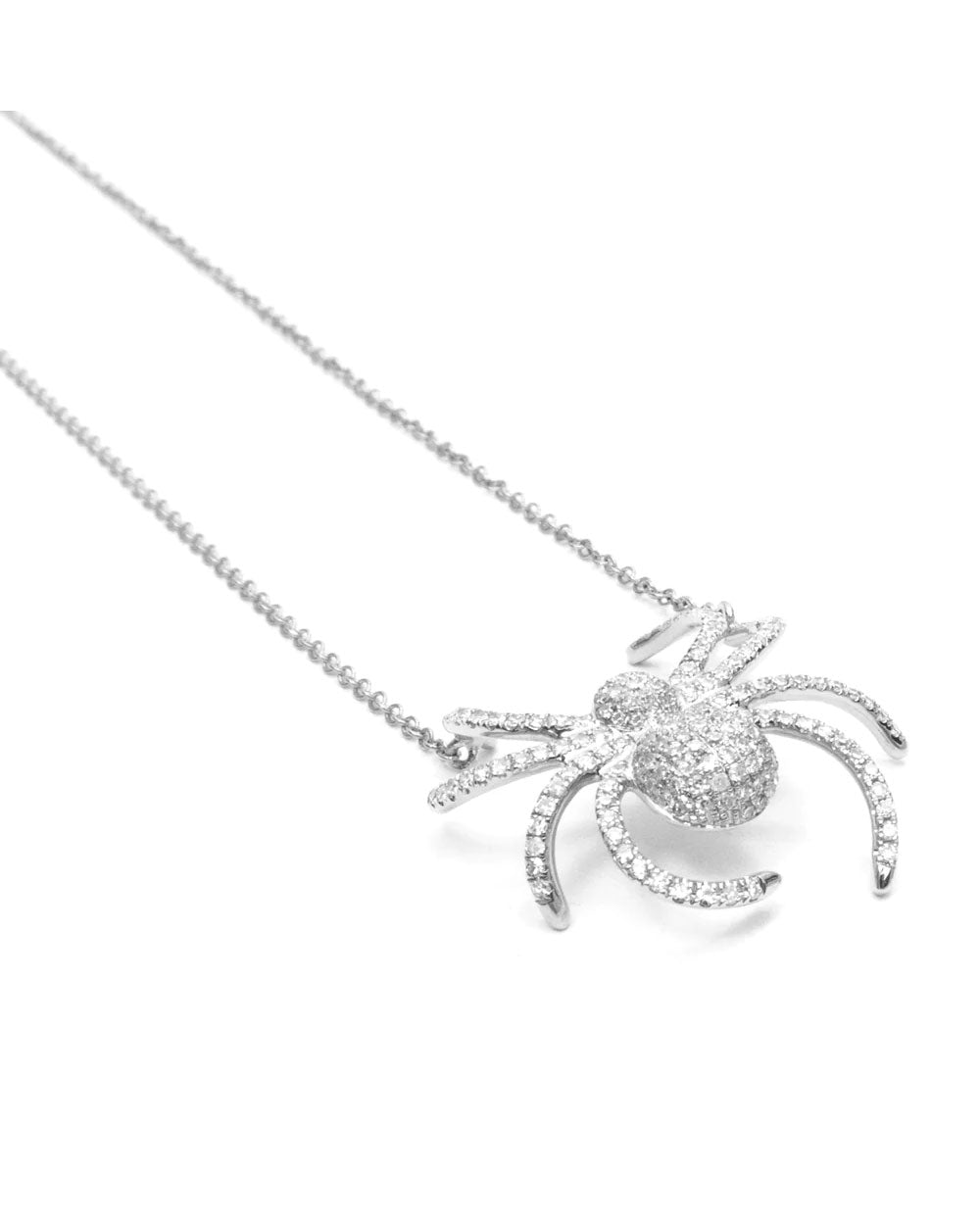 Pave Diamond Spider Necklace