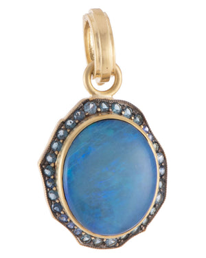 Denim Sapphire and Opal Pendant