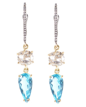 Apatite and Diamond Earrings