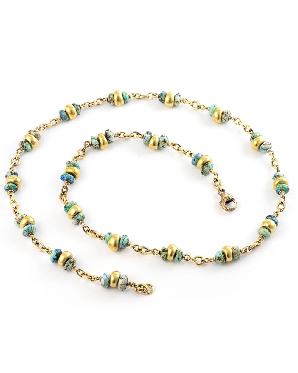 Azurite and Gold Necklace