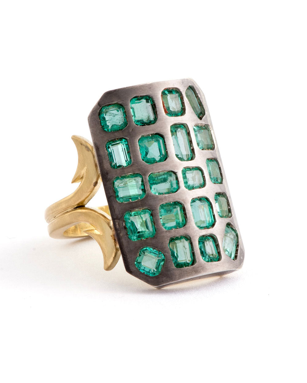 Baguette Emerald Ten Table Ring