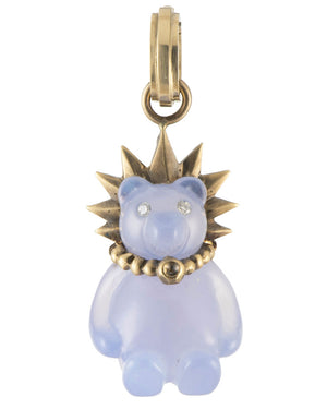 Chalcedony Carved Bear Pendant