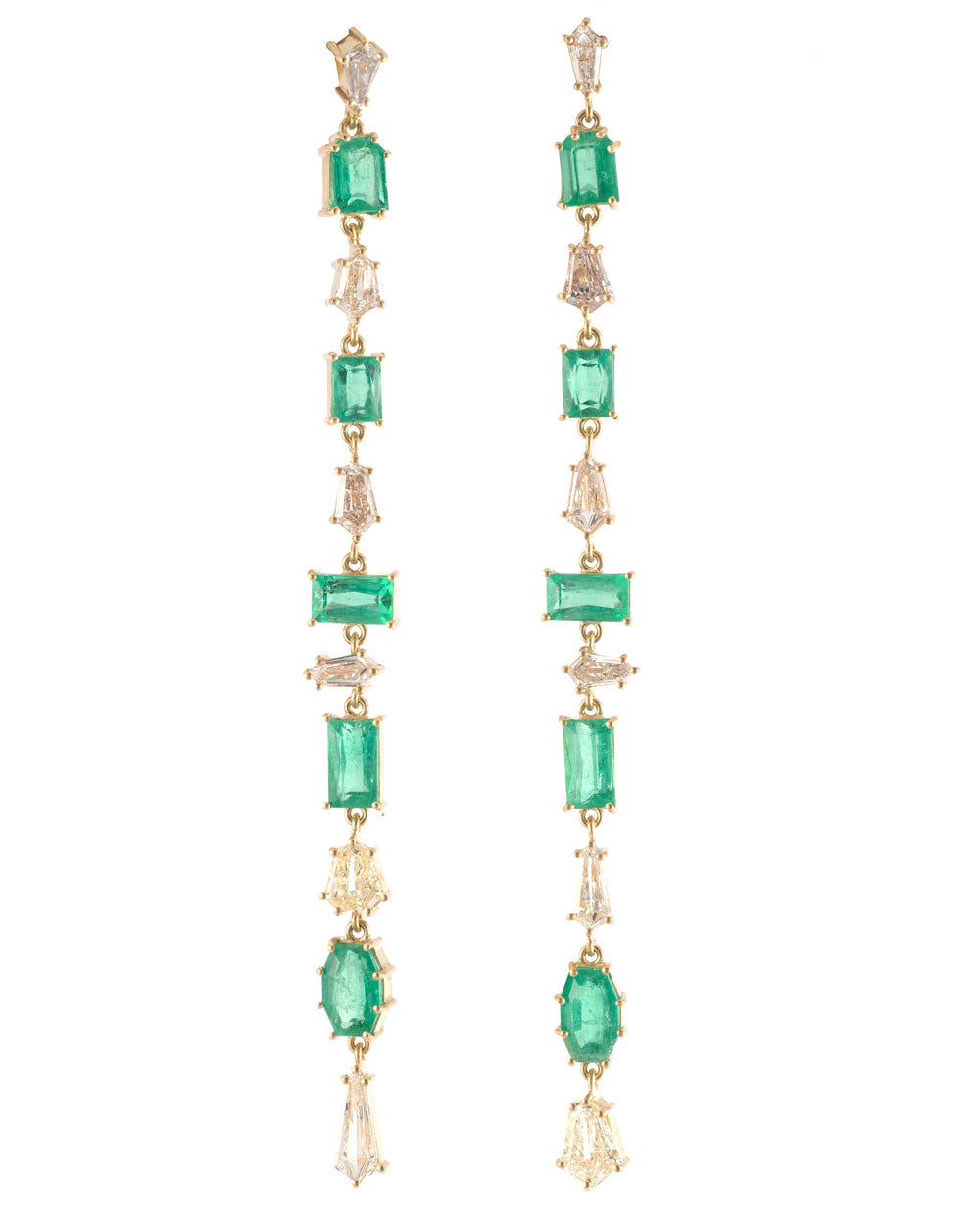Diamond and Emerald Drop Earrings