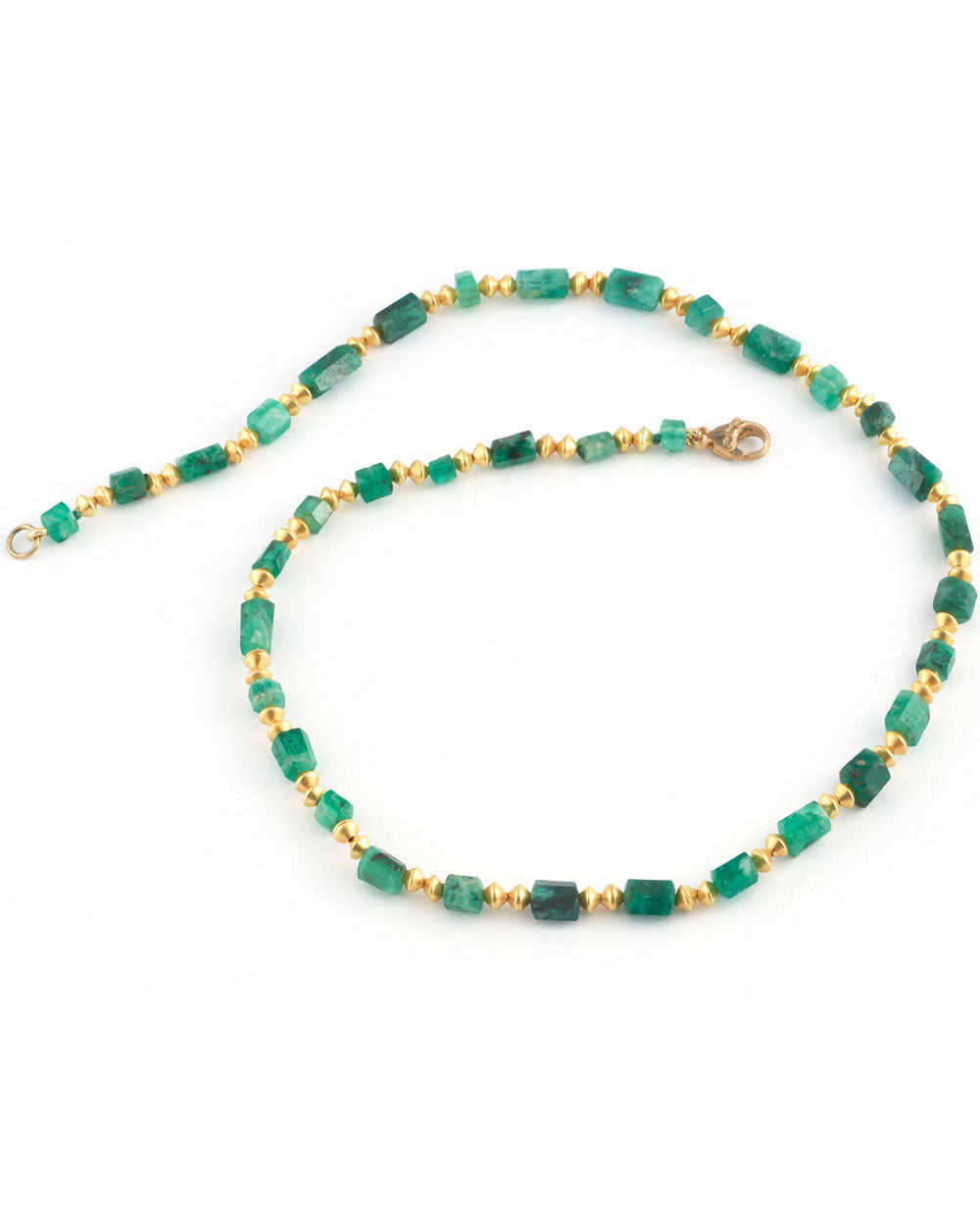 Emerald and Gold Bead Necklace