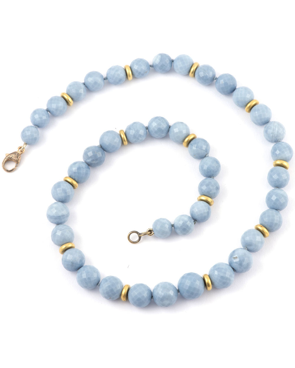 Faceted Blue Opal Bead Necklace