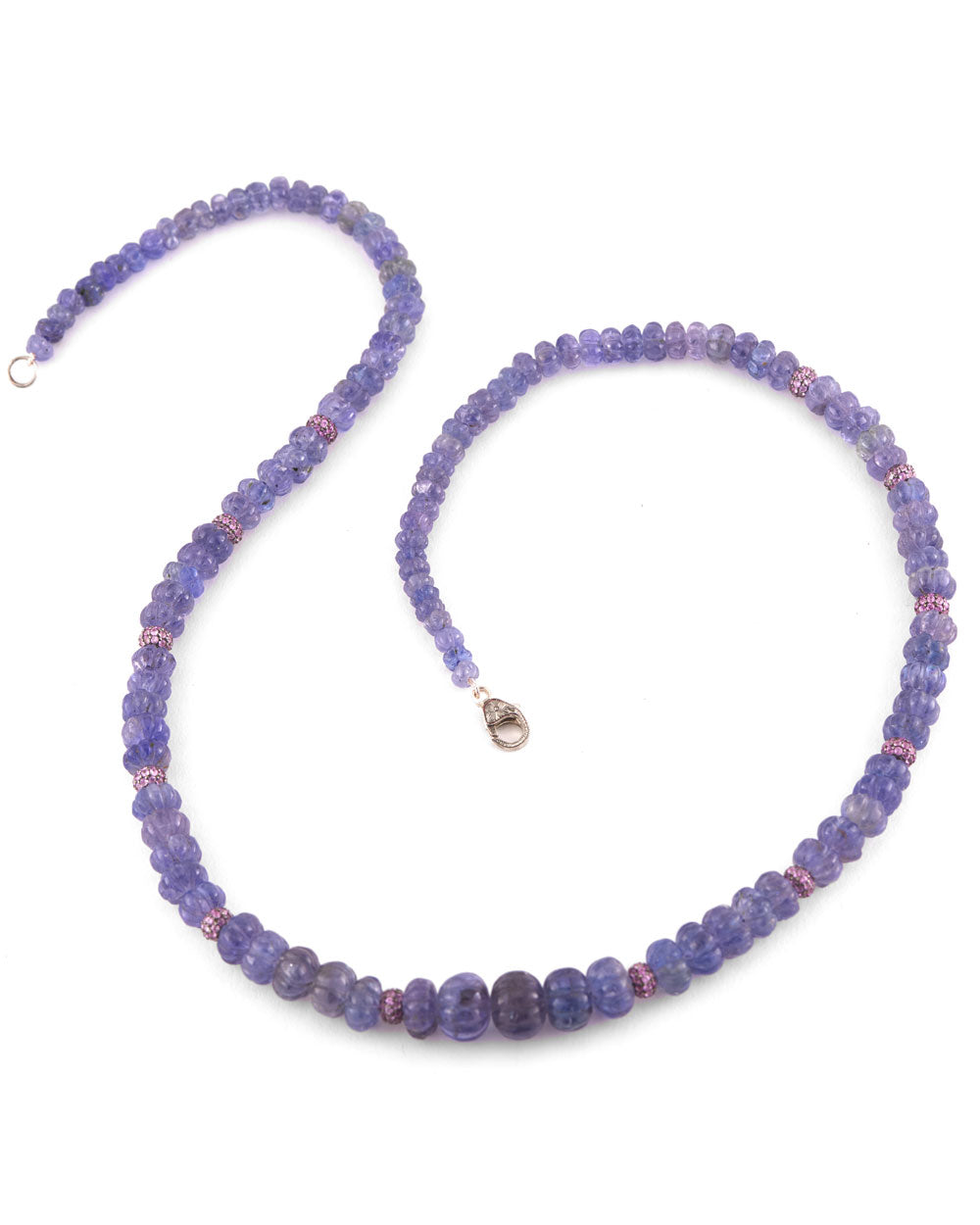 Faceted Tanzanite and Pink Sapphire Necklace
