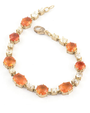 Fire Opal and Diamond Bracelet